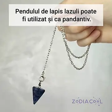 Pendul Lapis Lazuli, cu dublă funcționalitate de colier